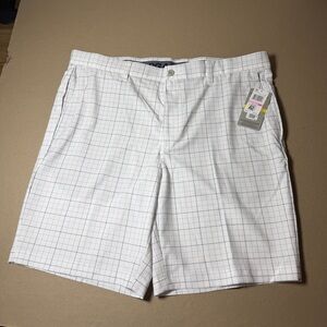 BNWT PGA TOUR active waistband size 38 white/black/blue checkered golf mens 9 in